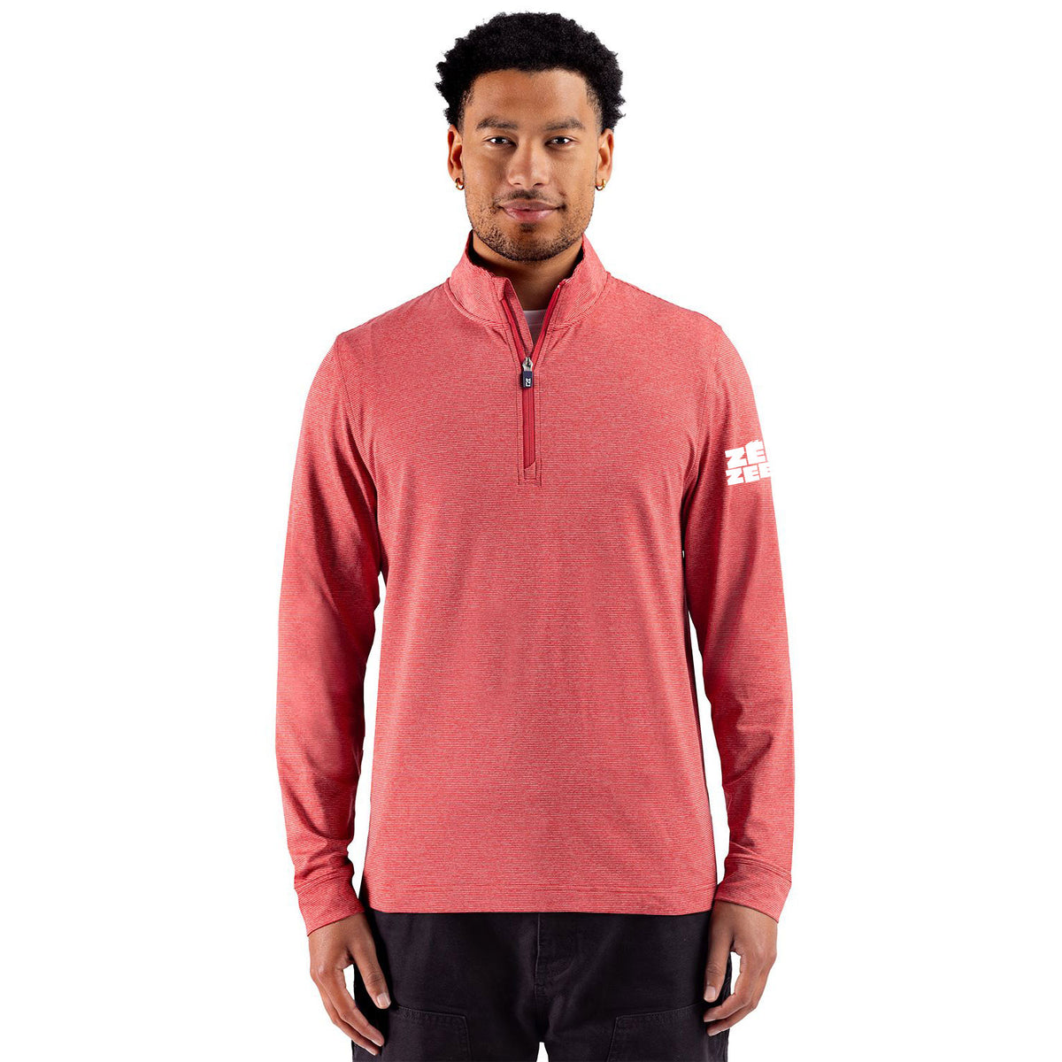 Men's Cutter & Buck Adapt Soft Knit Stripe 1/4 Zip