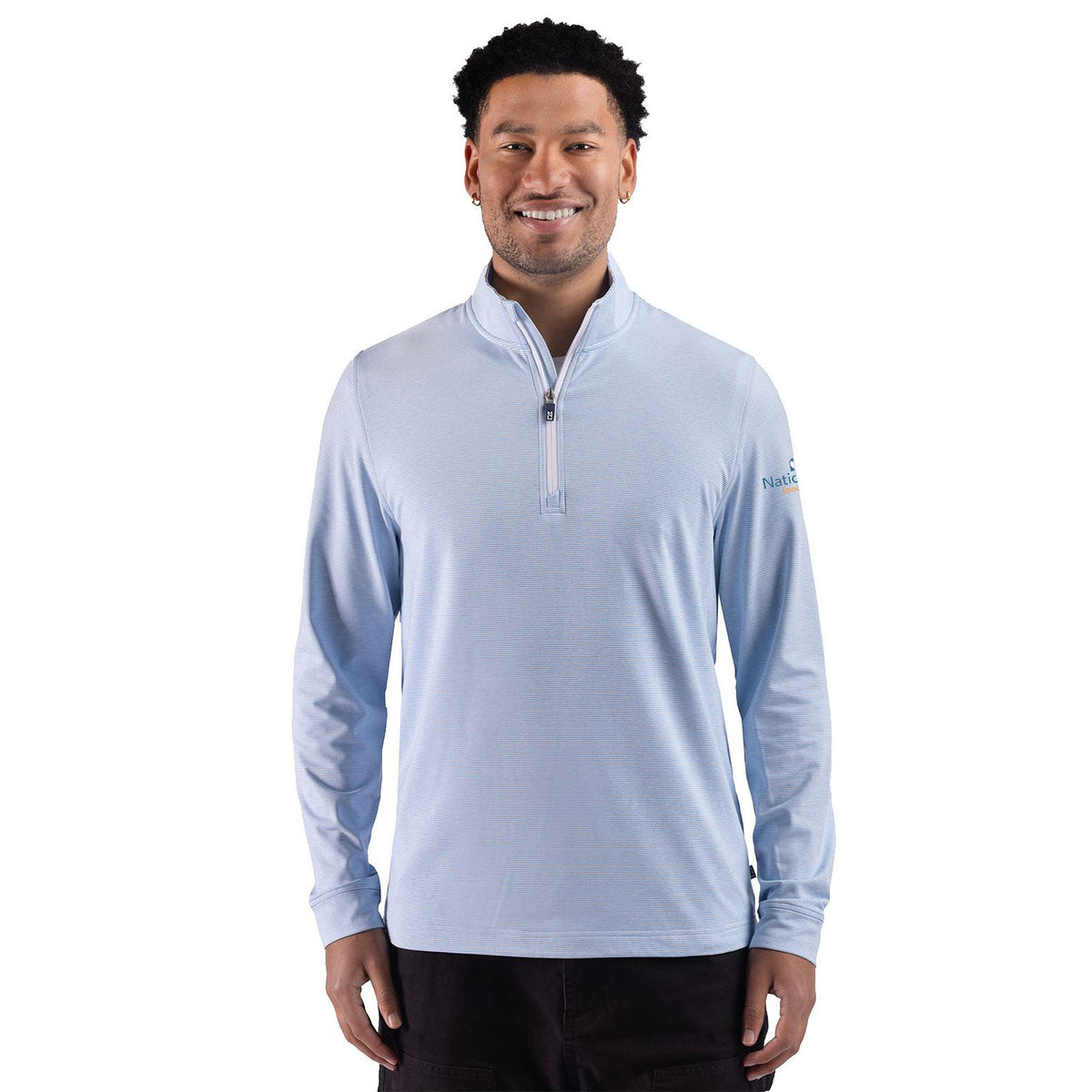 Men's Cutter & Buck Adapt Soft Knit Stripe 1/4  Zip