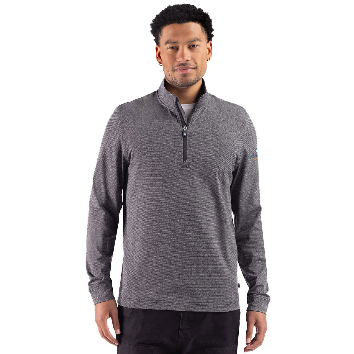 Men's Cutter & Buck Adapt Soft Knit Stripe 1/4  Zip