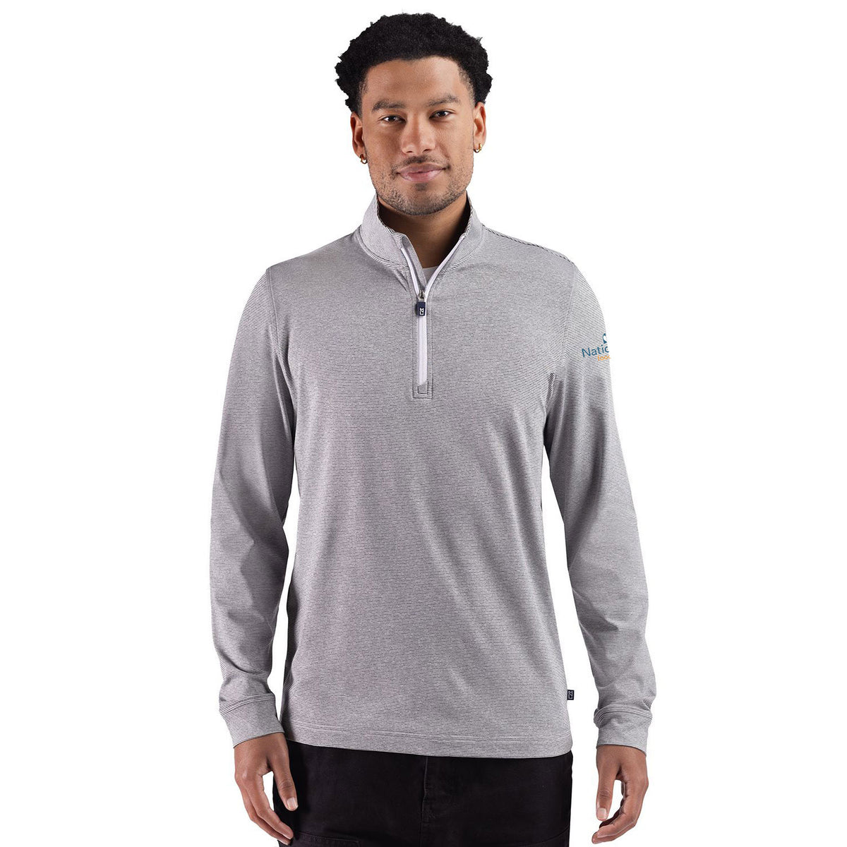 Men's Cutter & Buck Adapt Soft Knit Stripe 1/4  Zip