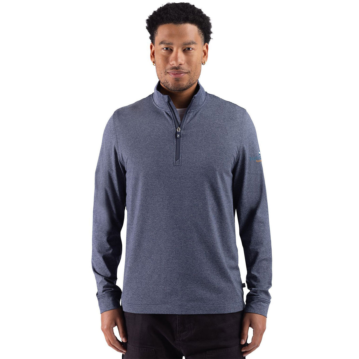 Men's Cutter & Buck Adapt Soft Knit Stripe 1/4  Zip