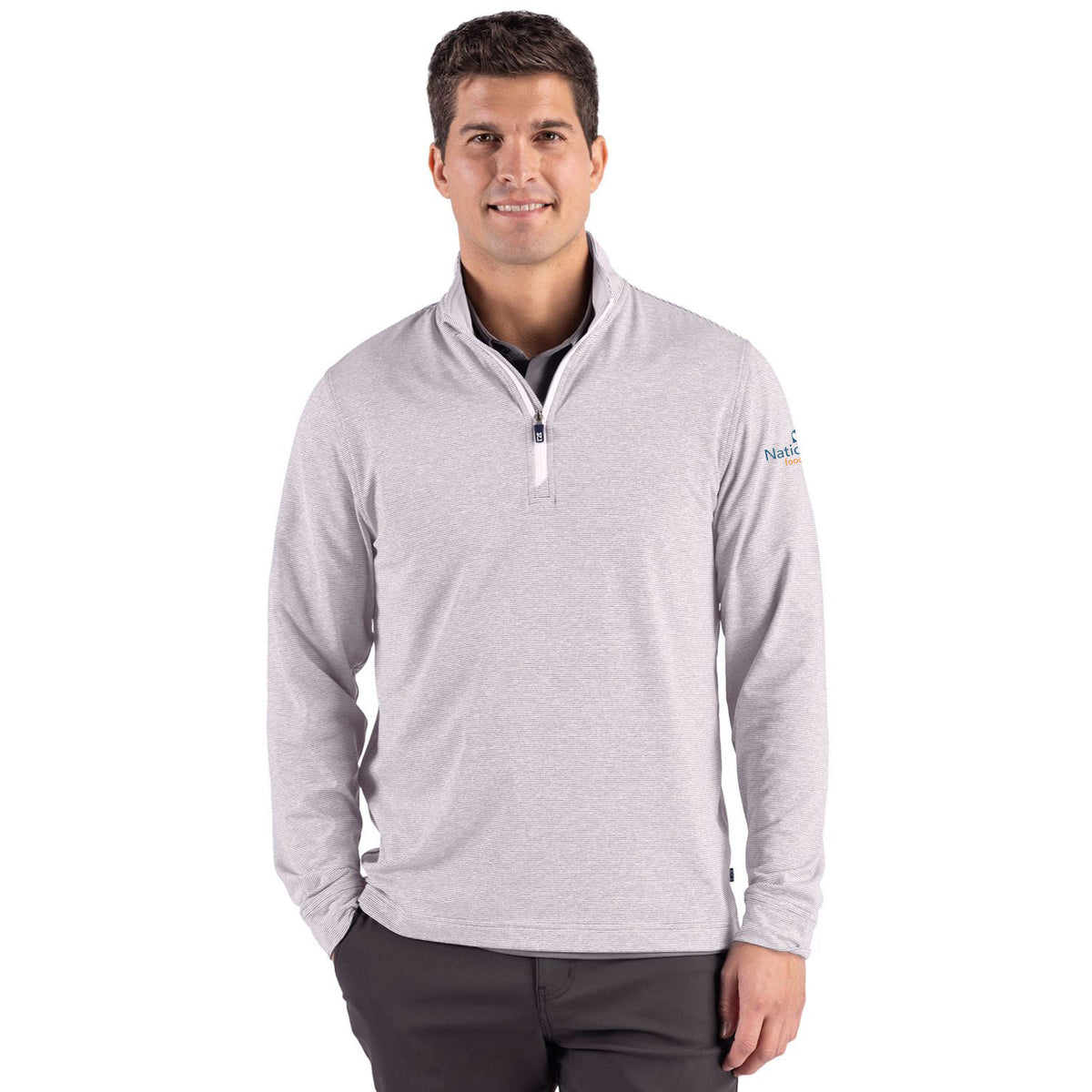 Men's Cutter & Buck Adapt Soft Knit Stripe 1/4  Zip