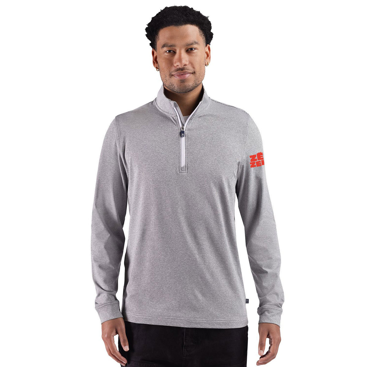 Men's Cutter & Buck Adapt Soft Knit Stripe 1/4  Zip